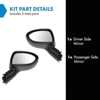 TRQ 2 Piece Driver and Passenger Side Mirror Assembly Set Power Folding Electric Adjustment Heated No Memory Black Compatible
