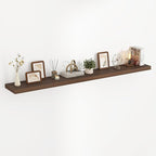 72 Inch Floating Shelves, 3D Textured Wood Grain, 72"x9.25"x1.5" Inch Deep Floating Shelves for Wall, Wooden Shelves for Bath