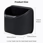 1797 Car Trash Can for Back Seat, Automotive Garbage Bin Clip on Front Seat Back, PU Leather with Leakproof Removable Plastic Liner, 0.42 Gallon Capacity for Small Trash
