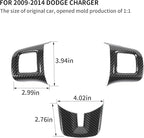 Linskip Steering Wheel Trim Compatible with Dodge Charger/Challenger/Durango/Dart 2009-2014 & Journey 2013-2022, Steering Wheel Cover for Charger Interior Accessories 3Pcs(Carbon Fiber)