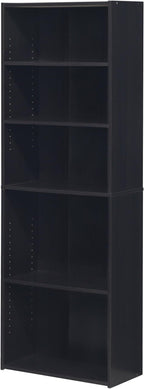 FURINNO Wright 5-Shelf Bookcase, Cinnamon Cherry