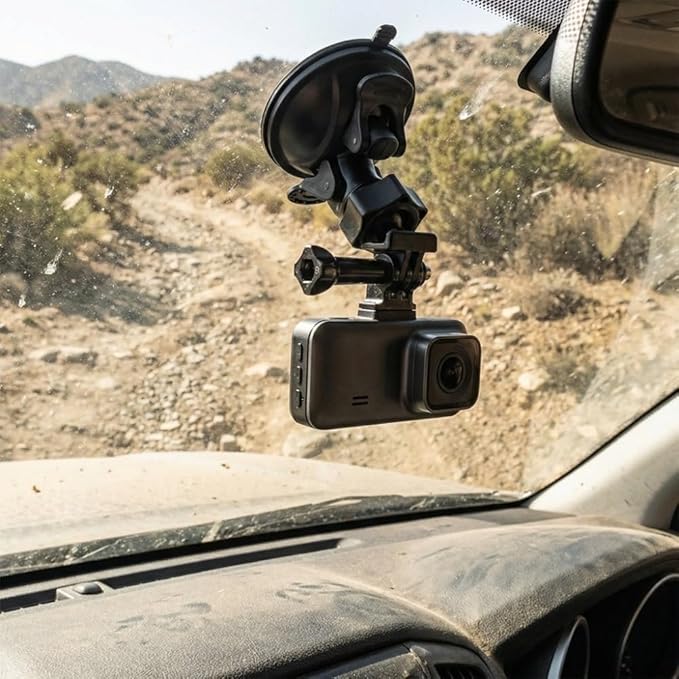 Universal Car Dash Cam Mount - Vacuum Suction Cup Holder with 4 Interchangeable Heads for GPS Navigation and Dashboard Recorder(Triadius Shape Heads)
