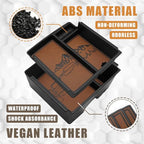 TripleAliners Center Console Organizer Compatible with 2021-2024 Ford Bronco(no for Sport) Accessories Bronco 2/4-Door Center Console Storage Box ABS Material with Leather Trim(V2_Brown)Won't Fit 2025