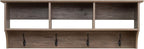 Prepac Drifted Gray 48" Contemporary Wall Mounted Coat Rack, Coat Hooks Wall Mount with 3 Shelves, Ideal for Hallway or Entry