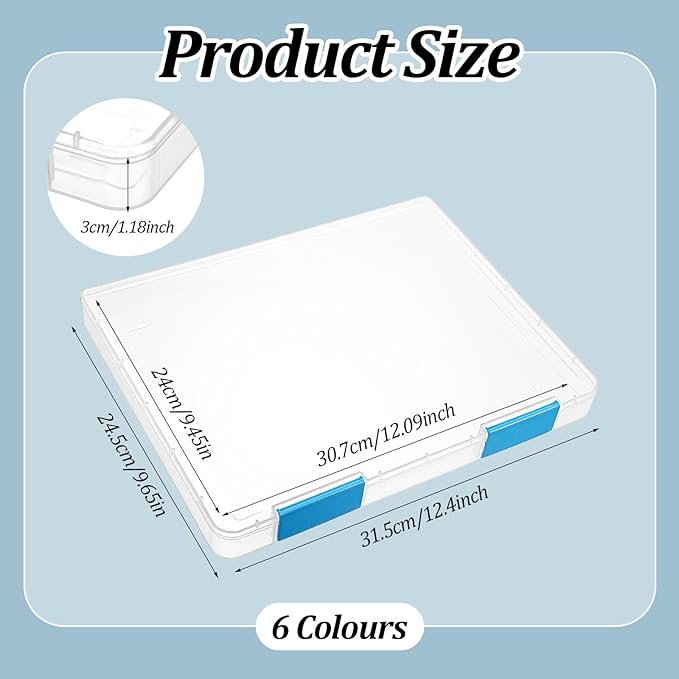 6 Pcs Clear A4 File Box Document Plastic Storage Box Paper Plastic Case Board Game Storage Containers Magazine Protector File