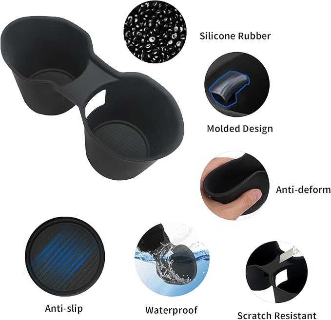 Cup Holder Insert for Subaru Forester 2025 Center Console Cup Holder Organizer Coaster Silicone Bottle Holder Car Cupholder E