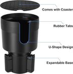 Car Cup Holder Expander, Large Cup Holder Extender for Car with Adjustable Base, Water Bottle Holder Adapter Fits Yeti, Hydro