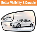 Senzeal Driver Side Heated Mirror Glass Replacement with Blind Spot mirror for Ford Fusion 2013 2014 2015 2016 2017 2018 2019 2020 DS7Z17K707F (Left Side)