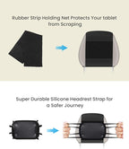 WONNIE Car Tablet Holder, Upgraded iPad Holders for Car Mount Headrest, iPad Mount Back Seat for Kids with Anti-Slip Strap, Silicone Holding Net/Fits All 7-12.9'' Tablets, 2 Pack