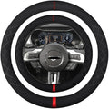 15 inch Suede Steering Wheel Cover,Compatible with Mustang 2015 2016 2017 2018 2019 2020 2021 Suede Sport Non-Slip Wheel Cover Car Interior Accessories 15 inch for Man and Women