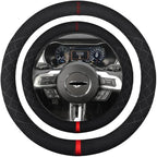 15 inch Suede Steering Wheel Cover,Compatible with Mustang 2015 2016 2017 2018 2019 2020 2021 Suede Sport Non-Slip Wheel Cover Car Interior Accessories 15 inch for Man and Women