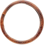 Car Steering Wheel Cover Universal 15 inch Auto Antislip Leather Protector Flower Grain Brown