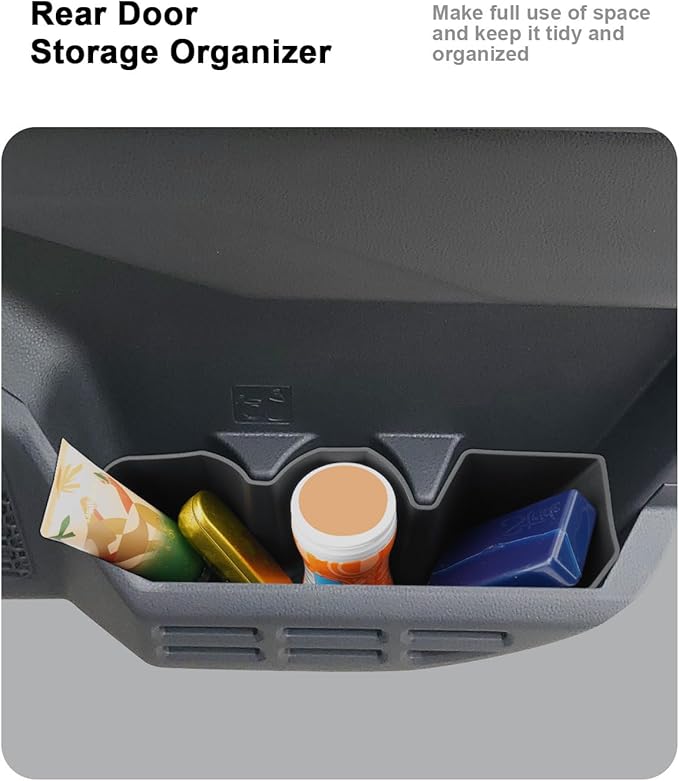 ECOZEN Door Pocket Organizer Set For 2024-2026 Toyota Tacoma - 4 Pcs TPE Door Side Storage Tray Compatible With Tacoma 2024-2026 Interior Accessories - Protection & Easy to Clean - Double Cab Only