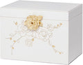 Enthralite Jewelry Box with Lock for Girls: Jewelry Organizer for Dresser - 3-Drawer Earrings Storage Girls Women Gift (White