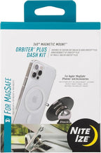 Universal Car Phone Mount Magnetic/Orbiter Plus Dash Mount - All-Metal Car Mount Compatible with Magnets Inside MagSafe iPhones - Cell Phone Holder for Car Dashboard