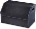 Trunk Organizer for Car, PU Leather Car Trunk Storage Organizer with Magnetic Lid, Car Organizer with Sturdy PC Support, Portable Handle for SUV, Truck, Home and Office (20.1×12.2×12.2 IN)