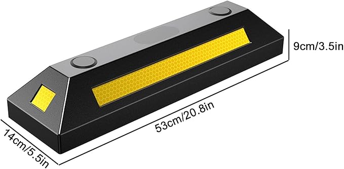 Heavy Duty Parking Stopper for Garage, Garage Parking Aid, Garage Parking Stops, Strong Reflective Strips, Rubber Material, for car park