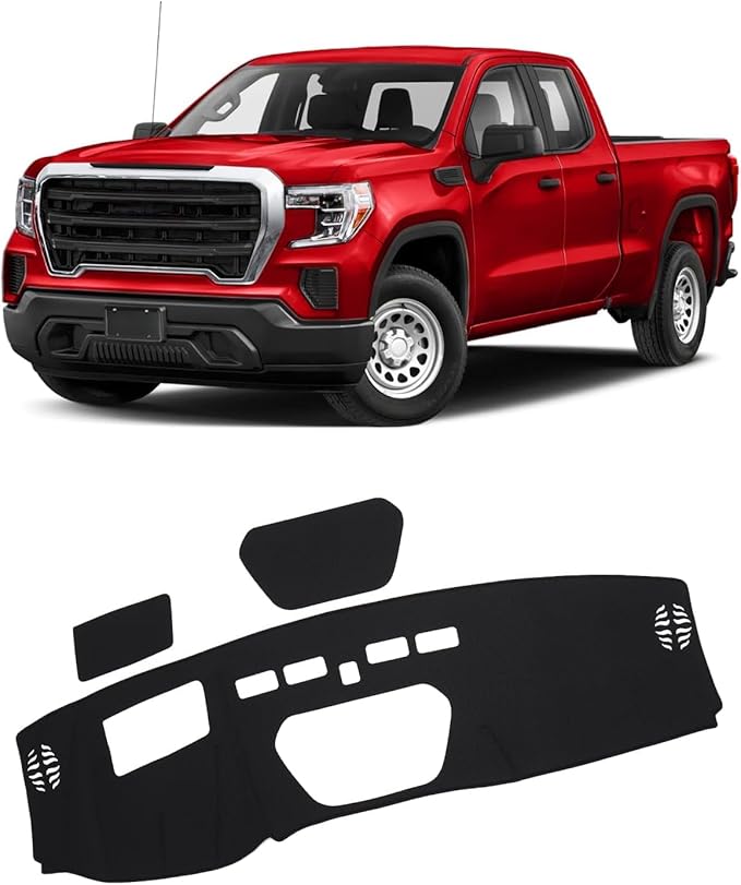 FIILINES Dash Cover for 2019-2025 Chevy Silverado 1500 2500HD 3500HD/2019-2023 GMC Sierra 1500 2500HD 3500HD(Only fit Silvera