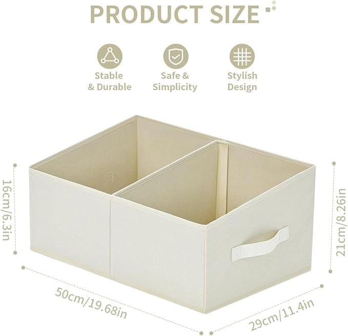 DIMJ Trapezoid Storage Bins for clothes - 4 Packs Closet Organizers and Storage Baskets, Foldable Closet Baskets with Handles