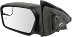 TRQ Power Heated Textured Black Side Mirror Set w/Puddle Light Driver & Passenger Compatible with 2011-2012 Ford Fusion, 2011