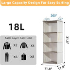 2 Packs Hanging Closet Organizer, 4-Shelf Closet Organizers and Storage with Side Pockets, Collapsible Hanging Shelves for Cl