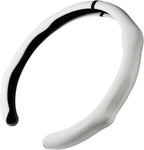 Quick Install Sporty White Perforated Nappa Leather Steering Wheel Cover with Black Top Stripe for Tesla Model Y White Trim