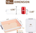 Citylife 10 PCS Plastic Storage Bins with Latching Lids Portable Project Case Clear File Box Stackable Storage Containers for