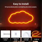 iNextStation 12V Orange LED Strip Lights 16.4FT, Flexible Silicone Neon Rope Light with Power Adapter, Waterproof, Cuttable, Dimmable & Linkable, LED Lights Strip for Bedroom, Kitchen(with Plug)