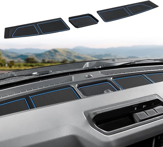 Auovo Dash Cover Tray Compatible with Ford Bronco Accessories 2021 2022 2023 2024 2025 2026 Bronco Silicone Dashboard Mat fit