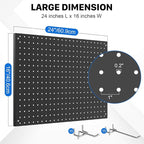 Peg Board, 3 Pack Metal Pegboard Panels Black Pegboards Wall Organizer with Frame Large Heavy Duty Peg Board with Hooks for W
