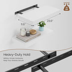 Heimlove 12" Deep White Floating Shelves for Wall, 24 Inch Shelf Bathroom Shelves Set of 2, Mounted Shelves for Books Living 