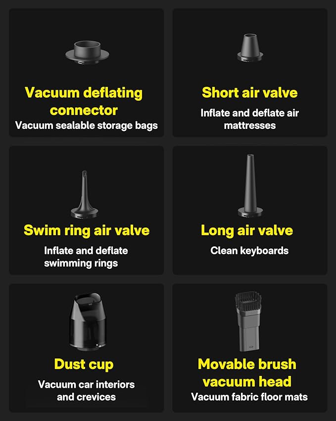 HOTO Handheld Vacuum Cleaner Cordless, Desk Vacuum Cleaner Compressed Electric Air Duster 15000Pa Suction, 4-in-1 Portable Vo