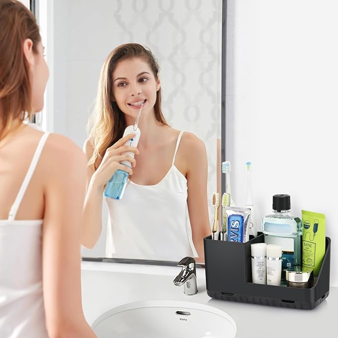 PARKMANI Toothbrush Holders for Bathrooms, Kids Electric Toothbrush and Toothpaste Holder, Toothbrush Organizer with Drainage