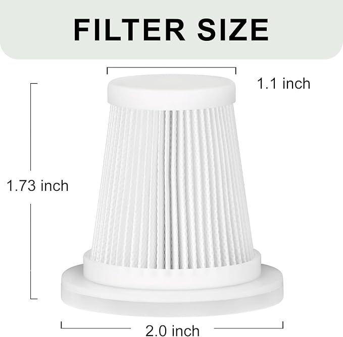 Replacement Filter Compatible with JIXINMIYUE HX-606 & A9life SY01-Q8 Car Vacuum Portable Cordless Handheld Vacuum Cleaner Fi