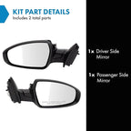 TRQ Driver & Passenger Side Power Mirror Set Smooth Black Manual Fold Compatible with 2019-2023 Kia Forte LXS FE S KI1320226 
