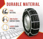 Mytee Products 2 Pair Cam Tensioner Twisted Link Snow Tire Chains Compatible w/ 17.5" Rim Diameter & 9" Wide Car Pickup Low-d