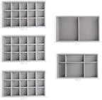 Watpot Acrylic Jewelry Box with 5 Drawers, Clear Earring Storage Organizer Display Case for Women Girls, Gray