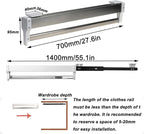 Clothes Rail, Extendable Steel Closet Rod for Pants and Clothing Storage, Adjustable Hanger Rail, Space Saving Design,700mm