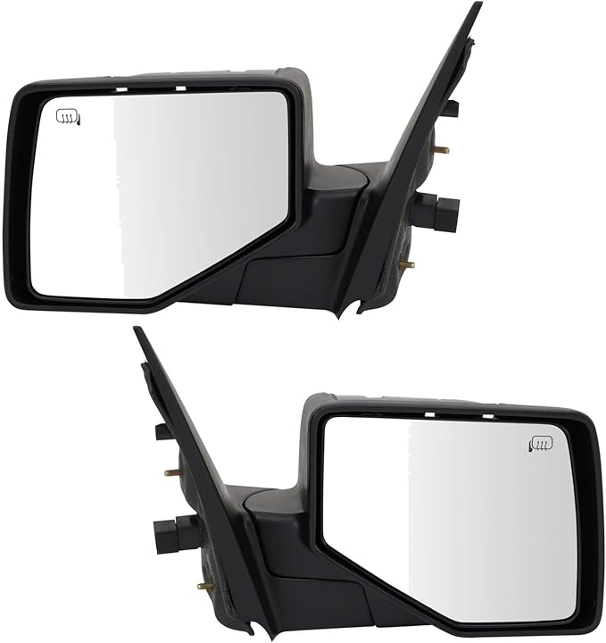 TRQ Driver and Passenger Side Mirror Assembly Set Power Heated Puddle Light Foldaway Paint to Match Compatible with 06-10 For