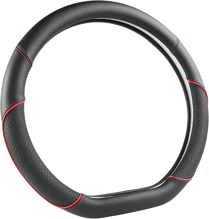 GIANT PANDA D Shape Steering Wheel Cover for Nissan Rogue Kicks - Auto Car Steering Wheel Cover Customized for Nissan Altima 
