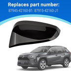 Glossy Black Door Rearview Mirror Cover Fits for Toyota 2013-2023 4Runner 2016 RAV4 HV 2013-2015 RAV4 87915-42160-J1 87945-42160-B1(Left driver side)