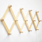 AMAPON Accordion Style Expandable Wall Wooden Coat Rack 13 Hooks (Pegs) Hang Hats Jackets Coffee Mug Purses Necklaces Towels 
