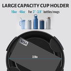 3-in-1 Car Back Seat Organizer Headrest Mount - Adjustable Storage Box with Cup Holder & Tablet Phone Holder for 5-13 Inch Devices, Fits Headrest Posts 0.6in Diameter & 4.2-5.7in Spacing