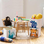 3 Sprouts Toy Storage Organizer: Toy Box Cube Organizer for Playroom, Nursery - Foldable Storage Bin - Tiger