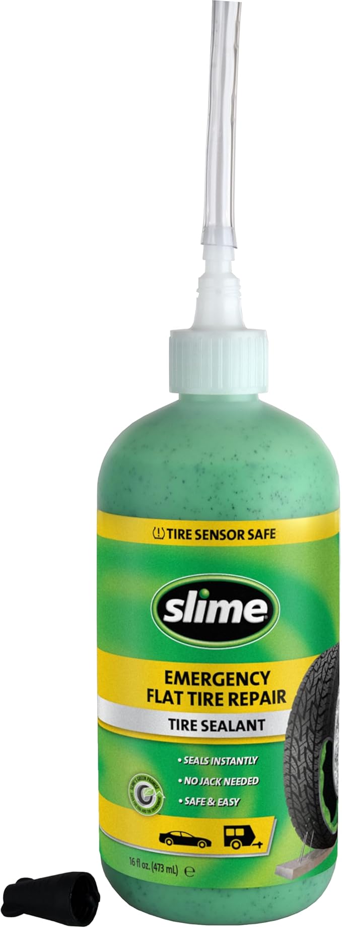 Slime 50107 Flat Tire Puncture Repair, Smart Spair, Emergency Kit For Car Tires, Includes Sealant And Tire Inflator Pump, Sui