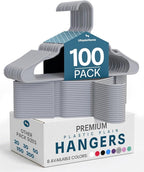 Utopia Home Plastic Hangers 100 Pack - Perfect Space Saving Clothes Hanger - Durable and Strong - Perfect Closet Organizers w