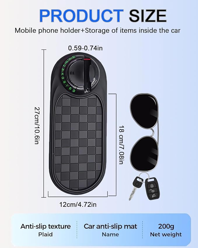 Multifunction Car Anti-Slip Mat, 3-in-1 Multifunctional Car Dashboard Mobile Phone Holder - Car Anti Slip Mat Phone Holder & 