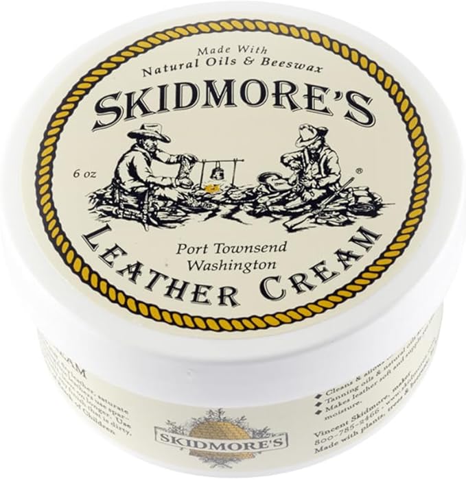 Skidmore’s Leather Cream: All-Natural, Non-Toxic Leather Conditioner - Made in USA Since 1984. Water Repellent Formula Restor