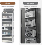 2 Pack Over Door Organizer, Over The Door Storage, 4 Shelf Hanging Door Organizer with 6 Mesh Pockets, 35 lbs Capacity Hangin
