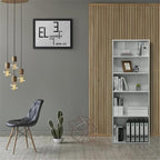 FURINNO Wright 5-Shelf Bookcase, Soft White